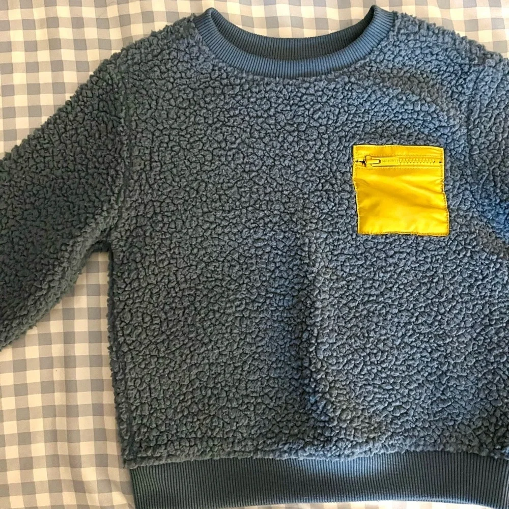 Old Navy Blue Fleece with Yellow Accent
